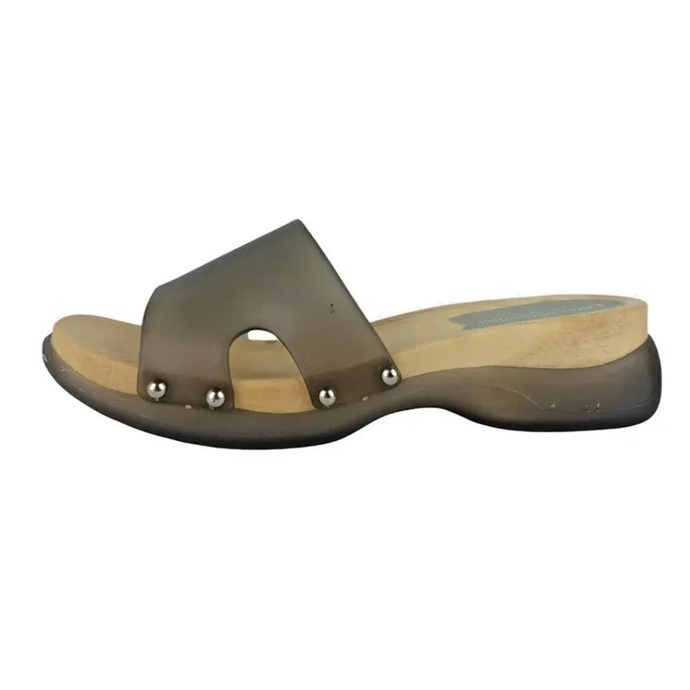 Lorenzo Chelini Womens T33338-A Brown Clear Strap Comfort Slide Sandal Size US 8 - Picture 2 of 10